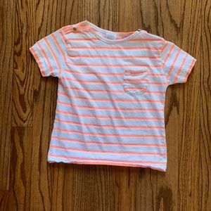 Zara Kids Neon Orange Striped Tshirt